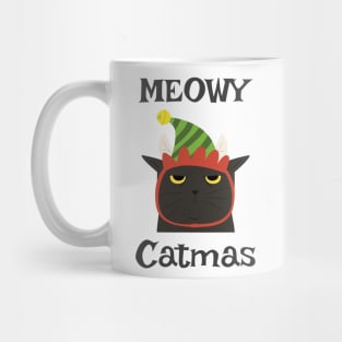 Meowy Catmas. Cute Cat Lover Merry Christmas design. Mug